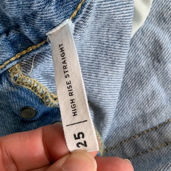 PAC Sun sz 25 high waist button fly distressed jeans raw hem euc - Picture 5 of 8